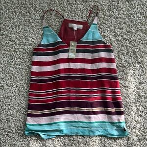 NWT LOFT Women’s Petite XS Multi Colored Striped Tank Top
